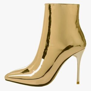 Gold Stiletto Ankle Boots